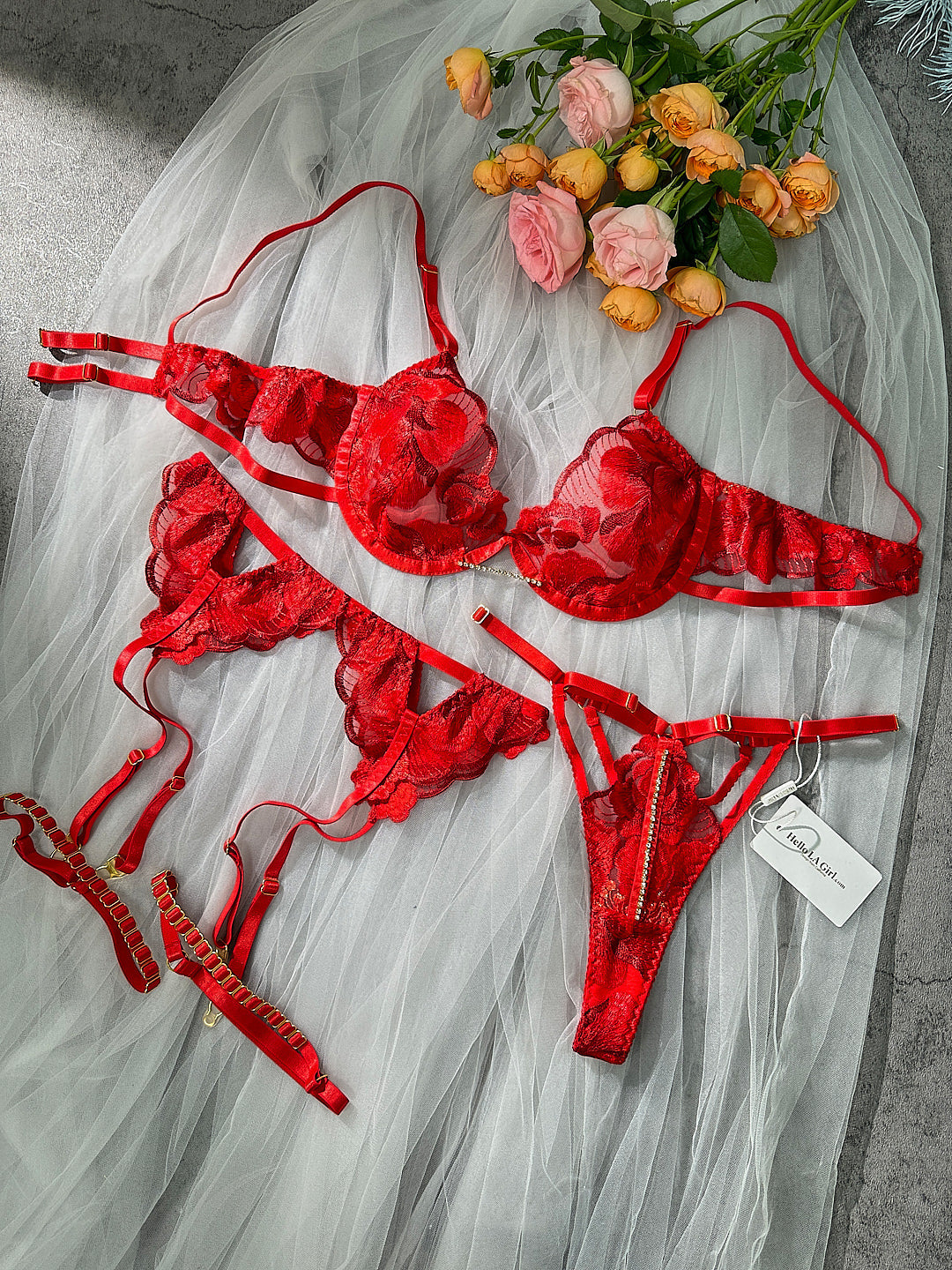 Luxurious Fancy Sexy Lingerie Set Hello.LA.Girl